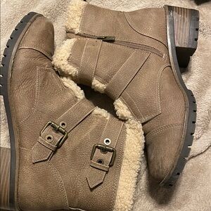 Anne Klein Tan Heeled Boots